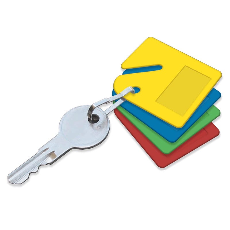 Lucky Line Square Slotted Cabinet Key Tag with Hooks and Labels, 20 Pack (2668020), Yellow - Image 3